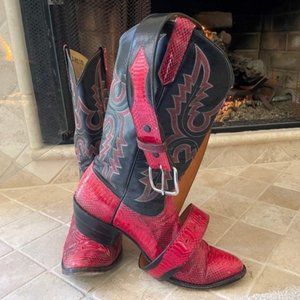 - Python Cowboy Boots 10.5EE & Matching Belt…